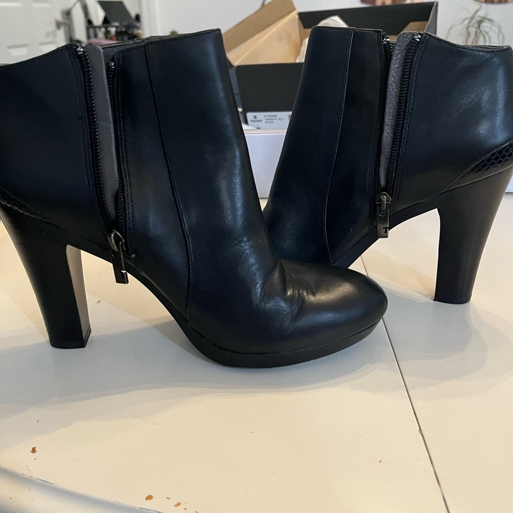 Black Leather Ankle Boots